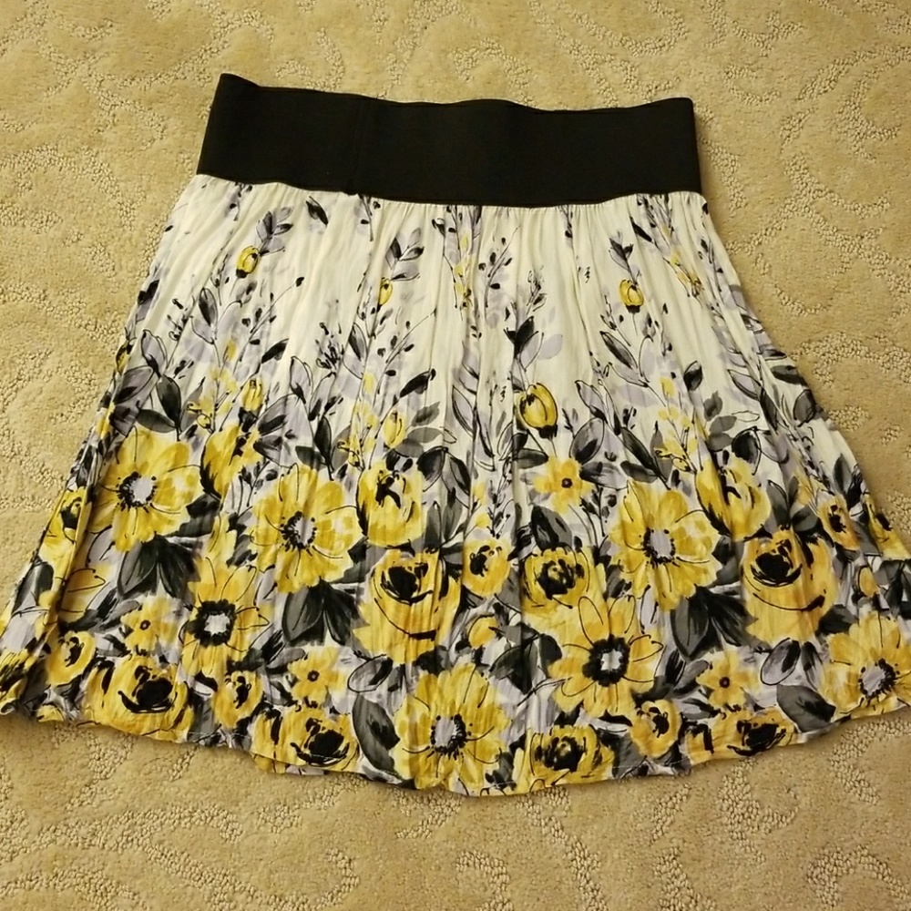 Yellow floral skirt